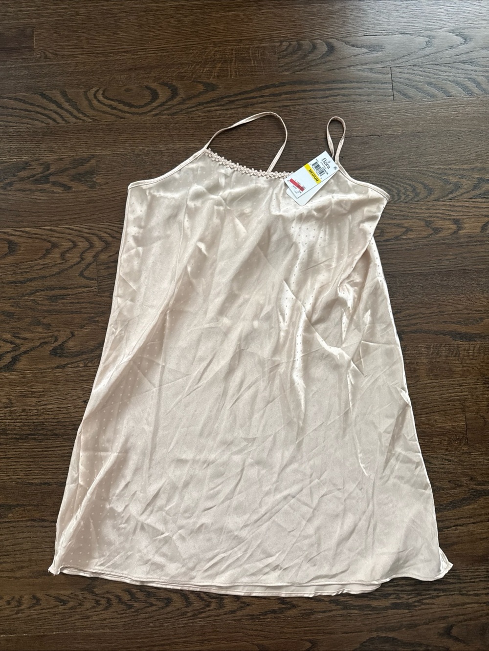 Flora Nikrooz Beige/Cream Nightgown/Slip, Polkadot Floral Medium